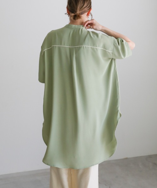 select MOCA(セレクトモカ)の「2021 SS ジョーゼットパイピングブザムシャツ(シャツ/ブラウス・レディース・オフホワイト/ライトグリーン/ライトパープル・FREE)」の19枚目の写真