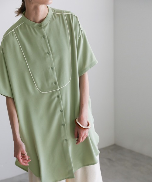 select MOCA(セレクトモカ)の「2021 SS ジョーゼットパイピングブザムシャツ(シャツ/ブラウス・レディース・オフホワイト/ライトグリーン/ライトパープル・FREE)」の18枚目の写真