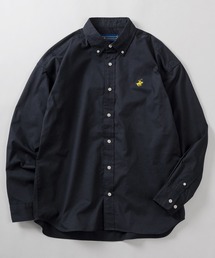 she tokyo 半袖ブラウス シャツ ハーフジップ ボタンダウン ブラック OXIJEWELヴィンテージツイルボタンダウン半袖シャツ｜シャツ