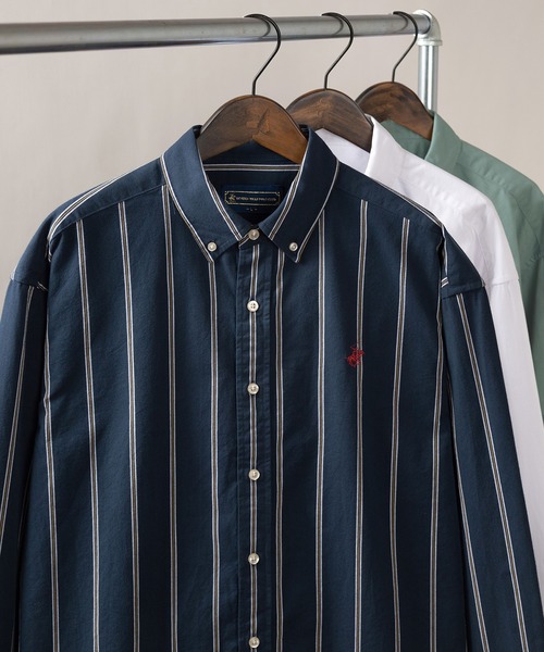 BEVERLY HILLS POLO CLUB（ビバリーヒルズポロクラブ）の「【71】【BEVERLY HILLS POLO CLUB/ビバリーヒルズポロクラブ】オーバーサイズ ワンポイント 刺繍 ボタンダウンシャツ（シャツ/ブラウス・レディース・クリーム/ホワイト/ワイン/ベージュ/ダークブルー/サックスブルー/キャメル/ネイビー/ブルー系その他/スミクロ/インディゴブルー/ライトインディゴブルー/イエロー系その他/ライトイエロー/ブラック/ブルー系その他2/ホワイト系その他/ミント/ブルー系その他3/ダークインディゴブルー/ライトブルー/ブルーパープル/ストライプ/カーキ/ネイビー系/ネイビー系1/ベージュ系/ベージュ系1/ホワイト系/ブラック系/ブルー系/ブルー系1・L/XL/M）」の18枚目の写真