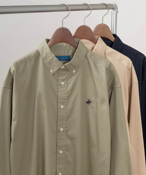 BEVERLY HILLS POLO CLUB（ビバリーヒルズポロクラブ）の「【71】【BEVERLY HILLS POLO CLUB/ビバリーヒルズポロクラブ】オーバーサイズ ワンポイント 刺繍 ボタンダウンシャツ（シャツ/ブラウス・レディース・クリーム/ホワイト/ワイン/ベージュ/ダークブルー/サックスブルー/キャメル/ネイビー/ブルー系その他/スミクロ/インディゴブルー/ライトインディゴブルー/イエロー系その他/ライトイエロー/ブラック/ブルー系その他2/ホワイト系その他/ミント/ブルー系その他3/ダークインディゴブルー/ライトブルー/ブルーパープル/ストライプ/カーキ/ネイビー系/ネイビー系1/ベージュ系/ベージュ系1/ホワイト系/ブラック系/ブルー系/ブルー系1・L/XL/M）」の11枚目の写真