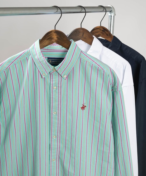 BEVERLY HILLS POLO CLUB（ビバリーヒルズポロクラブ）の「【71】【BEVERLY HILLS POLO CLUB/ビバリーヒルズポロクラブ】オーバーサイズ ワンポイント 刺繍 ボタンダウンシャツ（シャツ/ブラウス・レディース・クリーム/ホワイト/ワイン/ベージュ/ダークブルー/サックスブルー/キャメル/ネイビー/ブルー系その他/スミクロ/インディゴブルー/ライトインディゴブルー/イエロー系その他/ライトイエロー/ブラック/ブルー系その他2/ホワイト系その他/ミント/ブルー系その他3/ダークインディゴブルー/ライトブルー/ブルーパープル/ストライプ/カーキ/ネイビー系/ネイビー系1/ベージュ系/ベージュ系1/ホワイト系/ブラック系/ブルー系/ブルー系1・L/XL/M）」の12枚目の写真