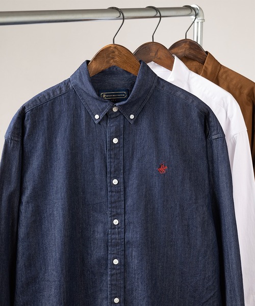 BEVERLY HILLS POLO CLUB（ビバリーヒルズポロクラブ）の「【71】【BEVERLY HILLS POLO CLUB/ビバリーヒルズポロクラブ】オーバーサイズ ワンポイント 刺繍 ボタンダウンシャツ（シャツ/ブラウス・レディース・クリーム/ホワイト/ワイン/ベージュ/ダークブルー/サックスブルー/キャメル/ネイビー/ブルー系その他/スミクロ/インディゴブルー/ライトインディゴブルー/イエロー系その他/ライトイエロー/ブラック/ブルー系その他2/ホワイト系その他/ミント/ブルー系その他3/ダークインディゴブルー/ライトブルー/ブルーパープル/ストライプ/カーキ/ネイビー系/ネイビー系1/ベージュ系/ベージュ系1/ホワイト系/ブラック系/ブルー系/ブルー系1・L/XL/M）」の17枚目の写真