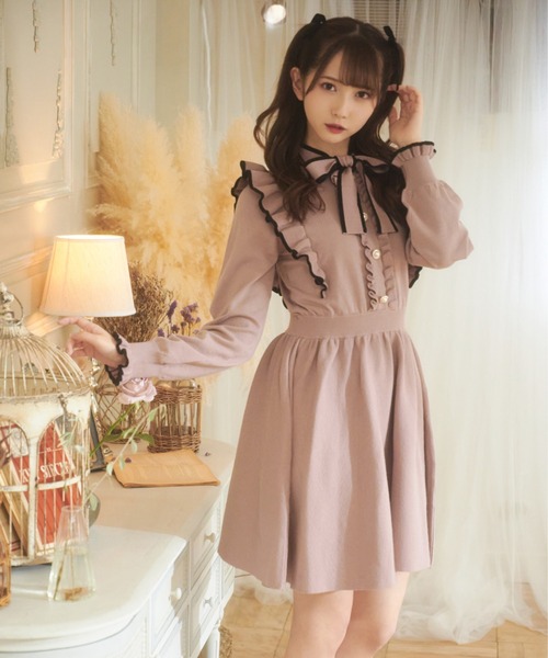 シャギーボレロフレアニットOP evelyn 𝒆𝒗𝒆𝒍𝒚𝒏通販