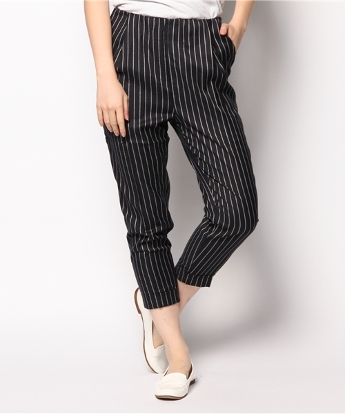 CIAOPANIC(チャオパニック)の「【Ciaopanic】ストライプウエストギャザータックパンツ(その他パンツ・レディース・グリーン/ホワイト/ブラック/レッド・SMALL/MEDIUM)」の2枚目の写真