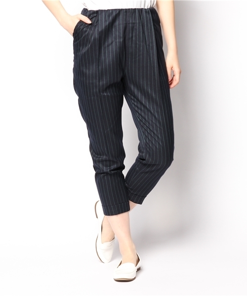 CIAOPANIC(チャオパニック)の「【Ciaopanic】ストライプウエストギャザータックパンツ(その他パンツ・レディース・グリーン/ホワイト/ブラック/レッド・SMALL/MEDIUM)」の4枚目の写真