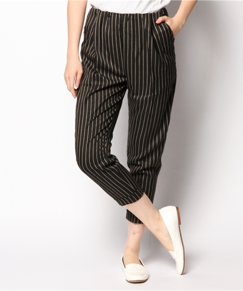 CIAOPANIC(チャオパニック)の「【Ciaopanic】ストライプウエストギャザータックパンツ(その他パンツ・レディース・グリーン/ホワイト/ブラック/レッド・SMALL/MEDIUM)」の3枚目の写真