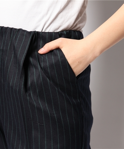 CIAOPANIC(チャオパニック)の「【Ciaopanic】ストライプウエストギャザータックパンツ(その他パンツ・レディース・グリーン/ホワイト/ブラック/レッド・SMALL/MEDIUM)」の9枚目の写真