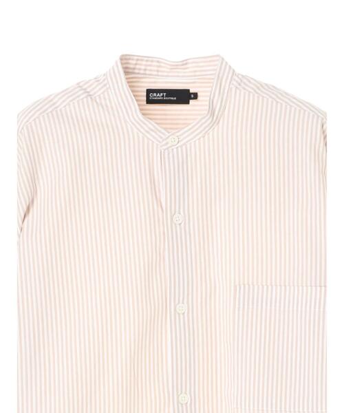 CRAFT STANDARD BOUTIQUE（クラフトスタンダードブティック）の「ブロードバンドカラーシャツ　＊（シャツ/ブラウス・メンズ・その他5/ストライプ/アイボリー/ホワイト系その他6/ブルー系その他6/ネイビー/チェック/ブルー系その他5・L/M/S/LL）」の18枚目の写真