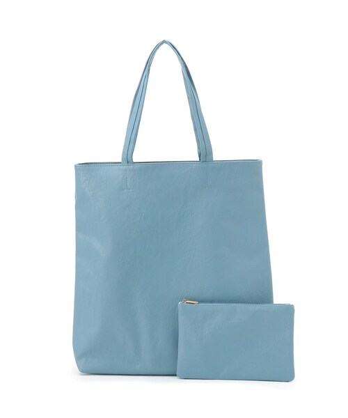 SHOO・LA・RUE（シューラルー）の「◆【洗える】ポーチ付合皮シンプルトート（トートバッグ・レディース・ブラック/イエロー/ナチュラル/ベージュ/ピンク系/ブルー・00）」の5枚目の写真