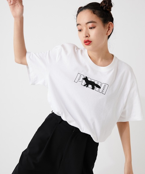 Maison Kitsune(メゾンキツネ)の「【PUMA×MAISON KITSUNE】オーバーサイズTシャツ(Tシャツ/カットソー・レディース・ホワイト/ブラック/ベージュ/レッド/キャメル・FREE)」の18枚目の写真