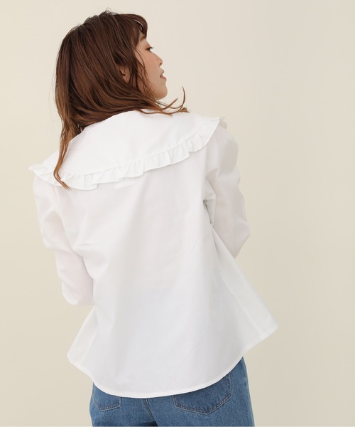 sakishimatokyo（サキシマトーキョー）の「【ZOZO限定】サキシマamp「ビックカラープリーツデザインノボリューム袖ブラウス」（シャツ/ブラウス・レディース・ホワイト・FREE）」の3枚目の写真