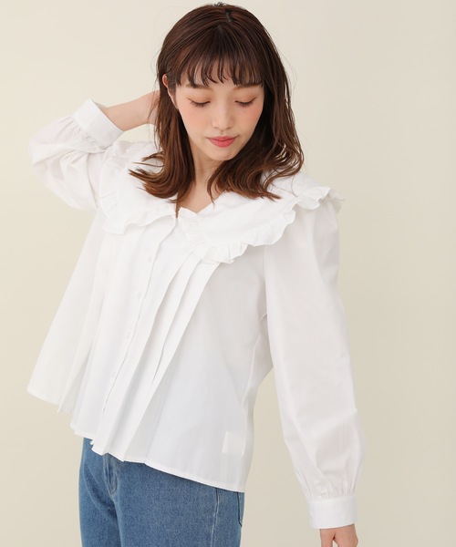 sakishimatokyo（サキシマトーキョー）の「【ZOZO限定】サキシマamp「ビックカラープリーツデザインノボリューム袖ブラウス」（シャツ/ブラウス・レディース・ホワイト・FREE）」の5枚目の写真