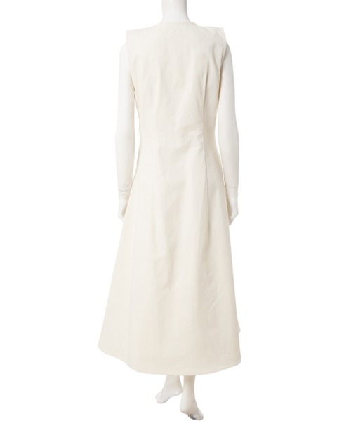 fifth（フィフス）の「深Vネックコットンジャンパースカート（ワンピース・レディース・ホワイト/ネイビー・MEDIUM）」の7枚目の写真