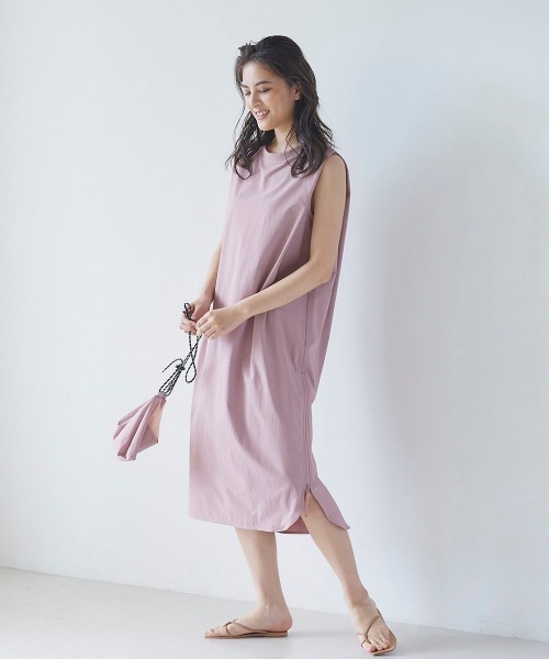 LIPSTAR（リップスター）の「【セット商品】サコッシュ付き撥水ノースリーブワンピース（ワンピース・レディース・ベージュ/ブラック/ピンク・M）」の20枚目の写真