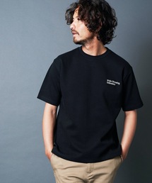 "While Showing Deference"W KNIT TEE S/S:ダブルニット 刺繍入り Tシャツ