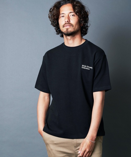 Magine(マージン)の「"While Showing Deference"W KNIT TEE S/S:ダブルニット 刺繍入り Tシャツ(Tシャツ/カットソー・メンズ・ホワイト/ブラック/ベージュ/グレー/オリーブ・44/46/48)」の11枚目の写真