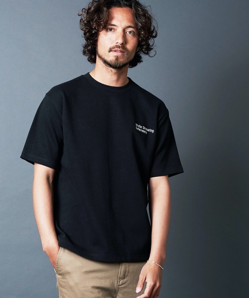 Magine(マージン)の「"While Showing Deference"W KNIT TEE S/S:ダブルニット 刺繍入り Tシャツ(Tシャツ/カットソー・メンズ・ホワイト/ブラック/ベージュ/グレー/オリーブ・44/46/48)」の19枚目の写真