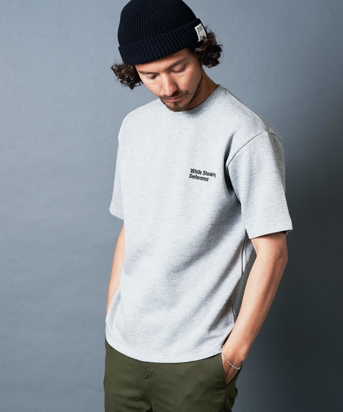Magine(マージン)の「"While Showing Deference"W KNIT TEE S/S:ダブルニット 刺繍入り Tシャツ(Tシャツ/カットソー・メンズ・ホワイト/ブラック/ベージュ/グレー/オリーブ・44/46/48)」の15枚目の写真