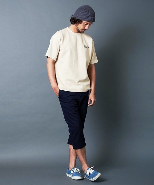 Magine(マージン)の「"While Showing Deference"W KNIT TEE S/S:ダブルニット 刺繍入り Tシャツ(Tシャツ/カットソー・メンズ・ホワイト/ブラック/ベージュ/グレー/オリーブ・44/46/48)」の14枚目の写真