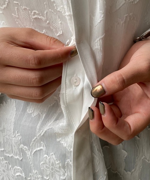 CAPRICIEUX LE'MAGE（カプリシューレマージュ）の「シアージャガードバックリボンシャツ（シャツ/ブラウス・レディース・ホワイト/ブラック・FREE）」の12枚目の写真