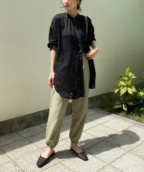 CAPRICIEUX LE'MAGE（カプリシューレマージュ）の「シアージャガードバックリボンシャツ（シャツ/ブラウス・レディース・ホワイト/ブラック・FREE）」の17枚目の写真