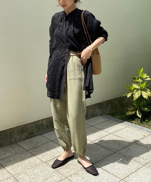 CAPRICIEUX LE'MAGE（カプリシューレマージュ）の「シアージャガードバックリボンシャツ（シャツ/ブラウス・レディース・ホワイト/ブラック・FREE）」の18枚目の写真