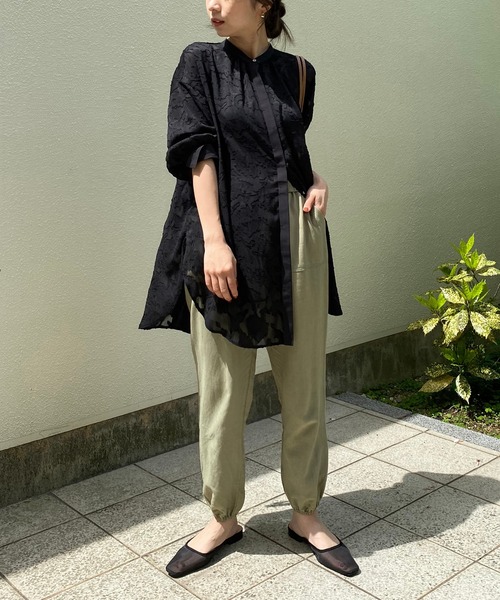 CAPRICIEUX LE'MAGE（カプリシューレマージュ）の「シアージャガードバックリボンシャツ（シャツ/ブラウス・レディース・ホワイト/ブラック・FREE）」の19枚目の写真