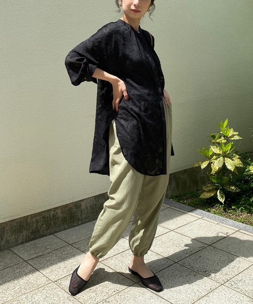 CAPRICIEUX LE'MAGE（カプリシューレマージュ）の「シアージャガードバックリボンシャツ（シャツ/ブラウス・レディース・ホワイト/ブラック・FREE）」の20枚目の写真