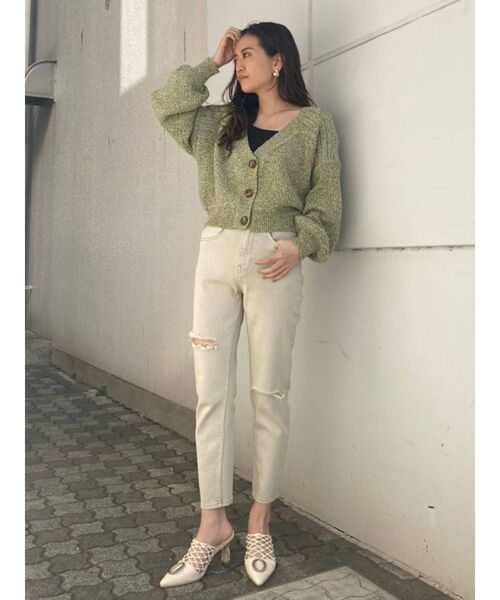 MURUA（ムルーア）の「ハイウエストクラッシュスキニーパンツ（デニムパンツ・レディース・ライトグレー・0/1/2）」の18枚目の写真