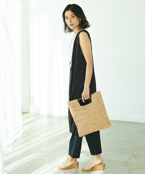 LEPSIM（レプシィム）の「ラフィア2WAYクラッチ　939768（クラッチバッグ・レディース・ベージュ系その他/ブラック・ONE SIZE）」の8枚目の写真