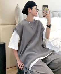 neos | 【neos -addictive design-】ビッグシルエット プリーツ ドロップショルダー ベスト(ベスト)