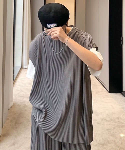 neos（ネオス）の「【neos -addictive design-】ビッグシルエット プリーツ ドロップショルダー ベスト（ベスト・メンズ・ブラック/グレー/ブルー/グレイッシュベージュ・MEDIUM/LARGE）」の17枚目の写真