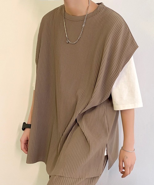 neos（ネオス）の「【neos -addictive design-】ビッグシルエット プリーツ ドロップショルダー ベスト（ベスト・メンズ・ブラック/グレー/ブルー/グレイッシュベージュ・MEDIUM/LARGE）」の20枚目の写真