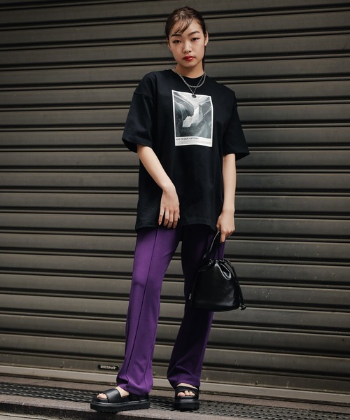 PBLIM（ページボーイリム）の「【PAGEBOYLIM】カットイージースラックス（スラックス・レディース・ブラック/グリーン/パープル/ゼブラ/レッド・MEDIUM/LARGE）」の14枚目の写真