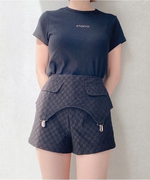 lilLilly(リルリリー)の「コットンレースショートパンツ(その他パンツ・レディース・ホワイト/ブラック/ブルー・FREE)」の4枚目の写真