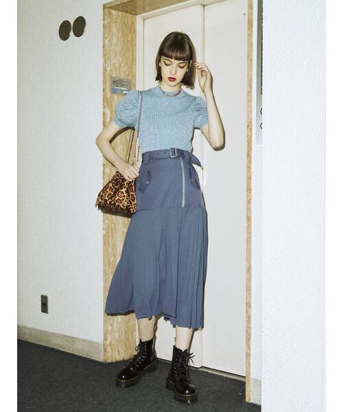 jouetie(ジュエティ)の「ライダースプリーツスカート(スカート・レディース・ブラック/オレンジ/ブルー・MEDIUM)」の6枚目の写真