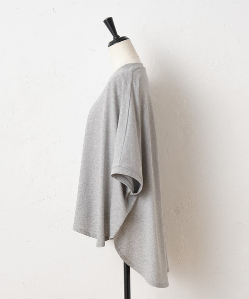 BEARDSLEY(ビアズリー)の「ボックスTシャツ(Tシャツ/カットソー・レディース・ライトグレー/ブルー・FREE)」の4枚目の写真