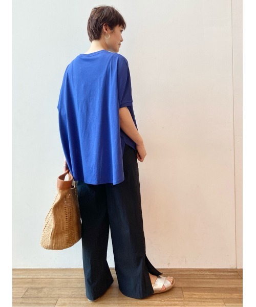 BEARDSLEY(ビアズリー)の「ボックスTシャツ(Tシャツ/カットソー・レディース・ライトグレー/ブルー・FREE)」の17枚目の写真