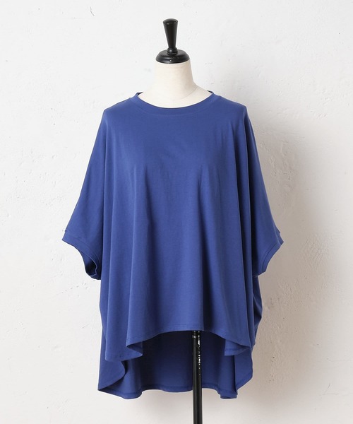 BEARDSLEY(ビアズリー)の「ボックスTシャツ(Tシャツ/カットソー・レディース・ライトグレー/ブルー・FREE)」の9枚目の写真