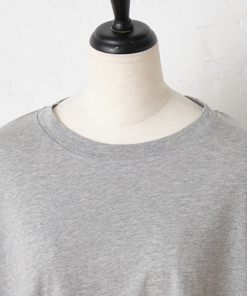 BEARDSLEY(ビアズリー)の「ボックスTシャツ(Tシャツ/カットソー・レディース・ライトグレー/ブルー・FREE)」の12枚目の写真