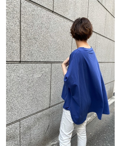 BEARDSLEY(ビアズリー)の「ボックスTシャツ(Tシャツ/カットソー・レディース・ライトグレー/ブルー・FREE)」の5枚目の写真