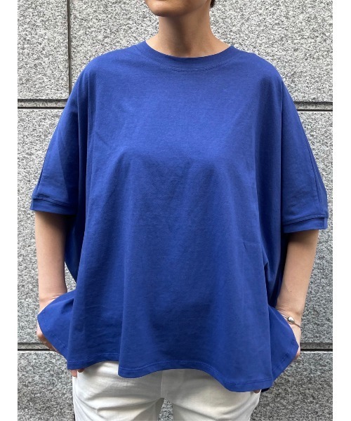 BEARDSLEY(ビアズリー)の「ボックスTシャツ(Tシャツ/カットソー・レディース・ライトグレー/ブルー・FREE)」の8枚目の写真