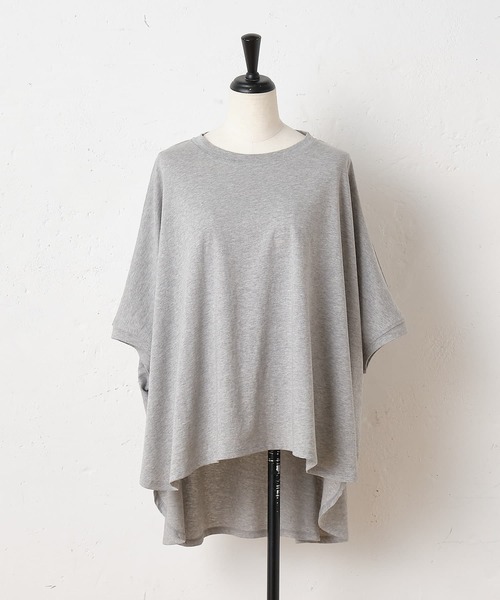 BEARDSLEY(ビアズリー)の「ボックスTシャツ(Tシャツ/カットソー・レディース・ライトグレー/ブルー・FREE)」の10枚目の写真