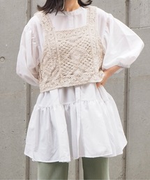 tiptop（ティップトップ）の「カギ針ビスチェ×ブラウスセット（シャツ/ブラウス）」