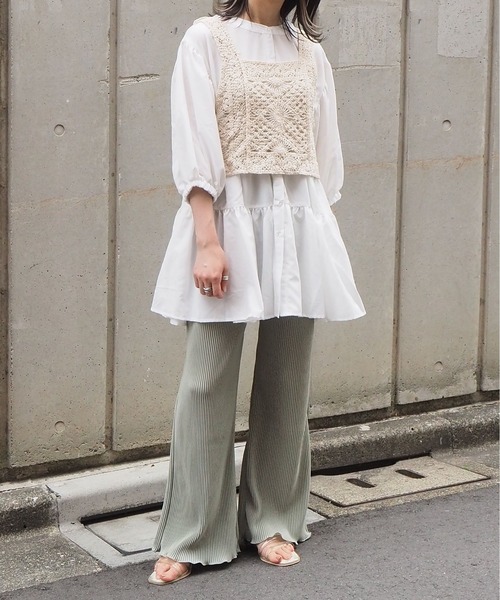 tiptop（ティップトップ）の「カギ針ビスチェ×ブラウスセット（シャツ/ブラウス・レディース・ブラック/オフホワイト/ブルー・FREE）」の19枚目の写真