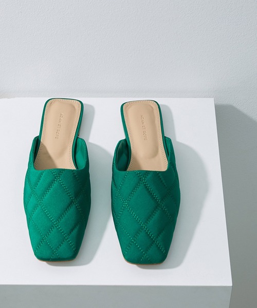 ADAM ET ROPE'（アダムエロペ）の「キルティングミュール（その他シューズ・レディース・ブラック/グリーン・23.5cm/24.5cm/23.0cm/24.0cm）」の2枚目の写真