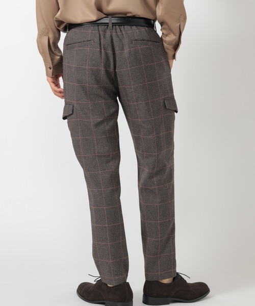 UNION STATION（ユニオンステーション）の「ウールタッチポリカーゴスラックス（カーゴパンツ・メンズ・ブラック/ベージュ/チェック・S/M/L）」の21枚目の写真