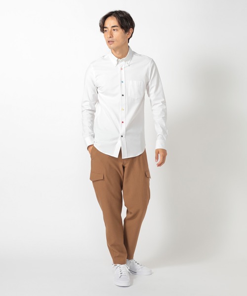 UNION STATION（ユニオンステーション）の「ウールタッチポリカーゴスラックス（カーゴパンツ・メンズ・ブラック/ベージュ/チェック・S/M/L）」の20枚目の写真