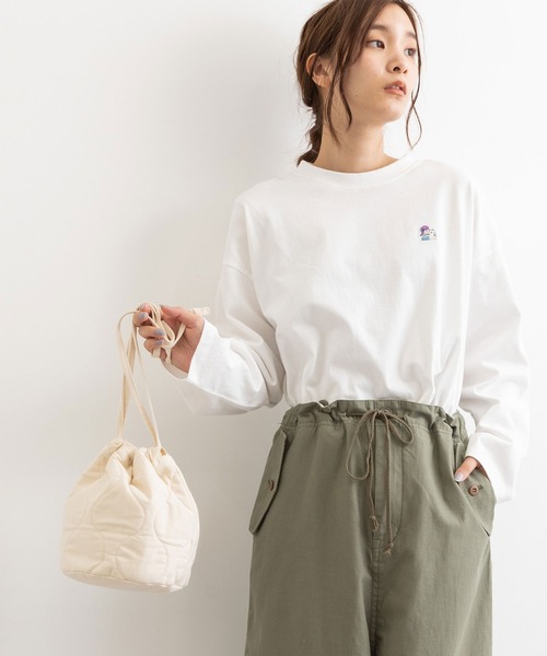 POU DOU DOU（プードゥドゥ）の「USコットンワイドロンTee（Tシャツ/カットソー・レディース・ブラック/スミクロ/オフホワイト/ブルー・3）」の2枚目の写真